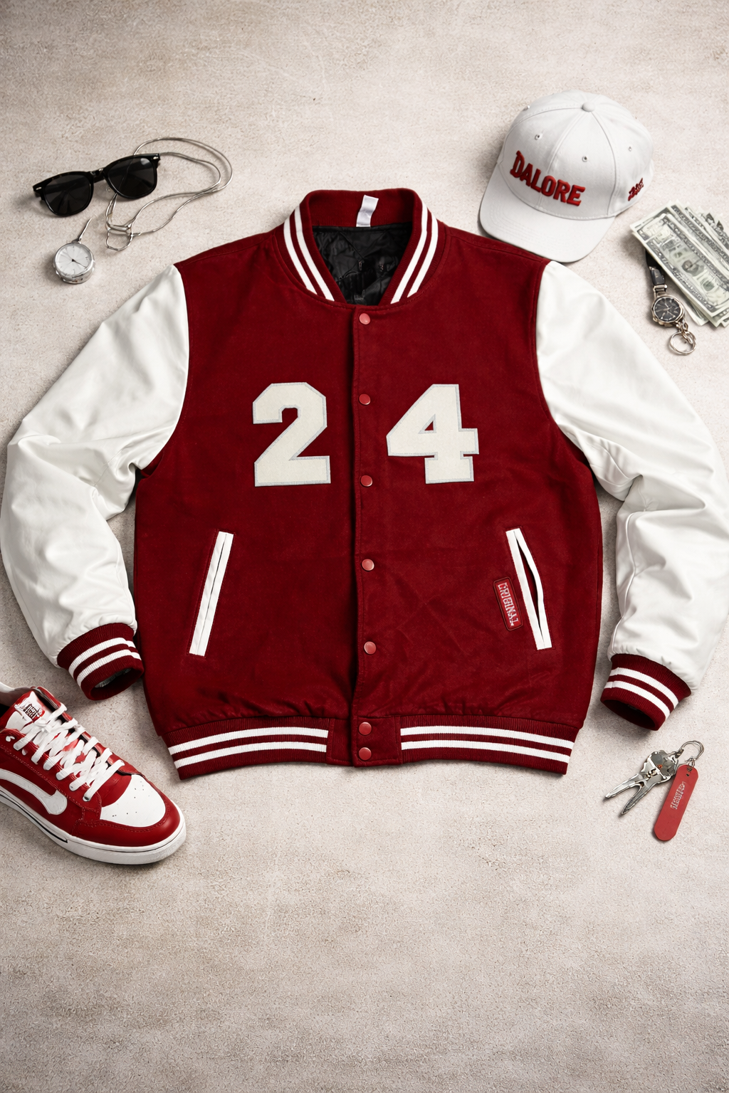 Dalore 24 Leather Sleeve Letterman Jacket