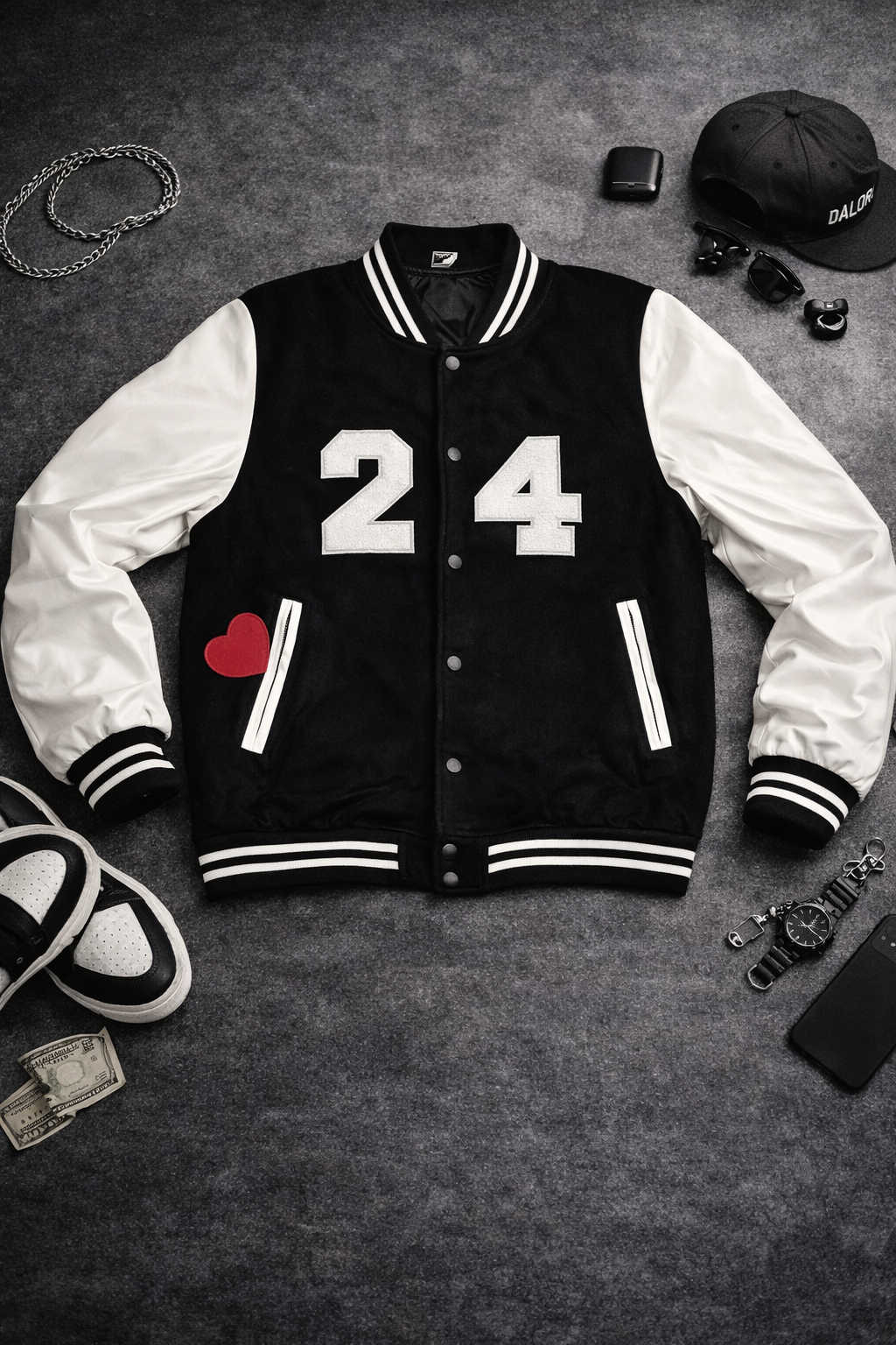 Dalore 24 Leather Sleeve Letterman Jacket