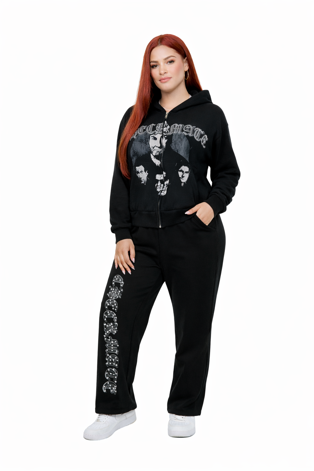 Checkmate Black Baggy Jogger Sweatsuit Set