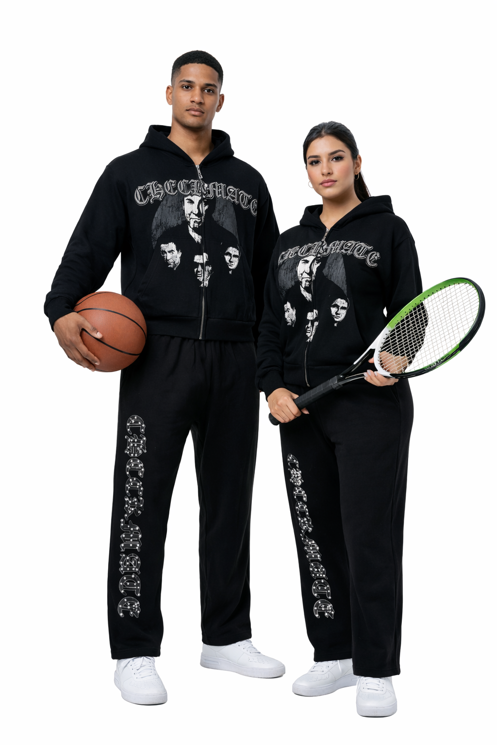 Checkmate Black Baggy Jogger Sweatsuit Set